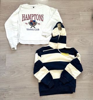 Sudadera ASOS y Zara rayas azul/blanco