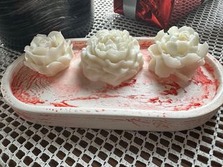 Joyero de Yeso con Velas Florales