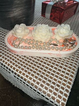 Joyero de Yeso con Velas Florales