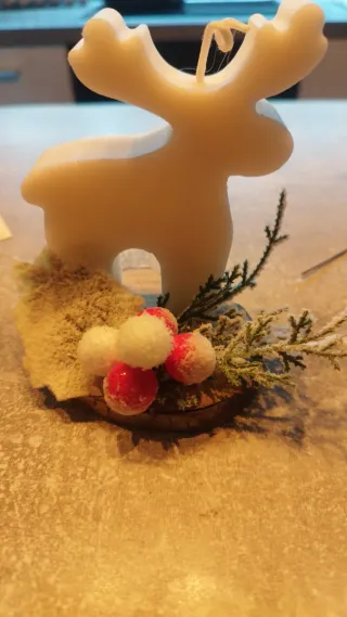 Candela decorativa renna natalizia