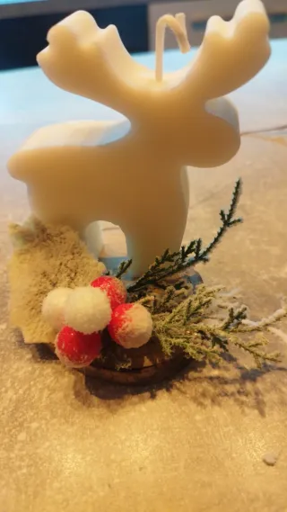 Candela decorativa renna natalizia
