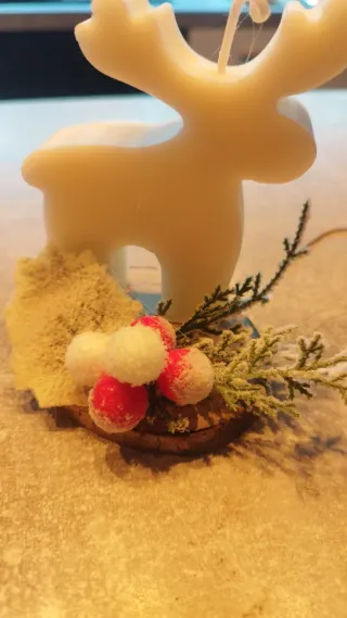 Candela decorativa renna natalizia