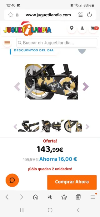 Bicicleta Batman infantil 16 pulgadas