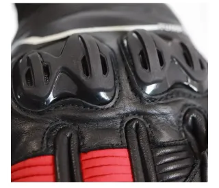 Guantes de Moto piel L Negros y Rojos