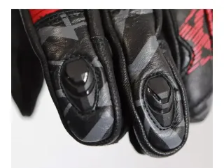 Guantes de Moto piel L Negros y Rojos