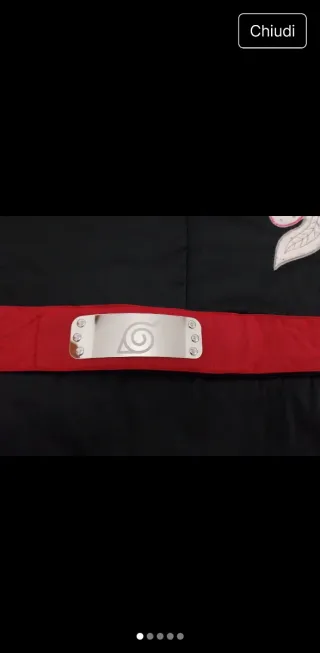 Fascia Naruto Rossa Konoha (anche per cosplay)