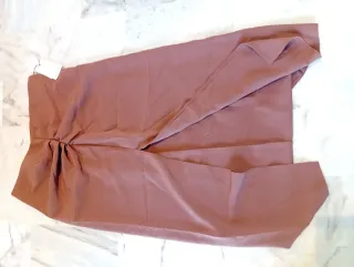 Falda marrón plisada