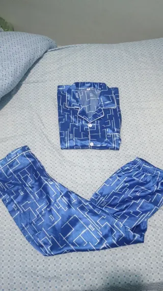 Pigiama poliestere fantasia geometrica taglia M/L