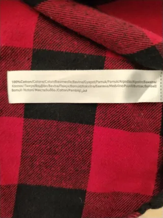 Camicia a scacchi in flanella rossa e nera