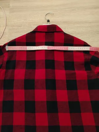 Camicia a scacchi in flanella rossa e nera