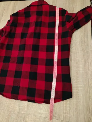 Camicia a scacchi in flanella rossa e nera