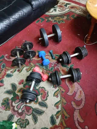 Pesas Gimnasio Varias ( hay entre 70 y 80 kg)