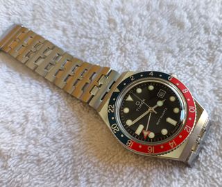 RELOJ Q TIMEX GMT PEPSI