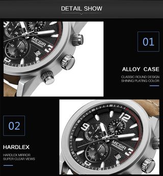 Reloj MEGIR Hombre Negro y Marrón