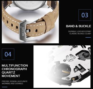 Reloj MEGIR Hombre Negro y Marrón