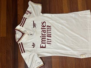 Camiseta Arsenal Adidas Blanca y Dorada