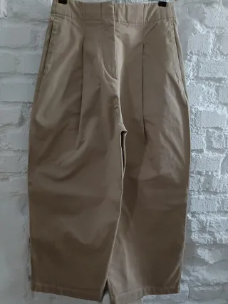 Pantalón Zara balloon algodón beige