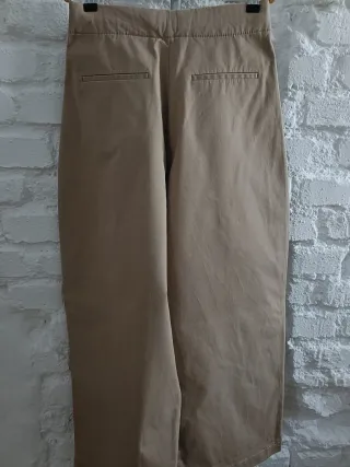 Pantalón Zara balloon algodón beige