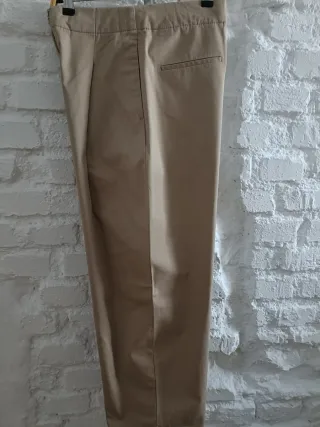 Pantalón Zara balloon algodón beige