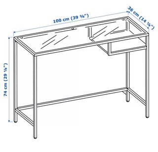 Mesa consola cristal y metal negra