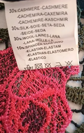 Cardigan nero cashmere seta pizzo