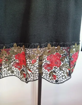 Cardigan nero cashmere seta pizzo