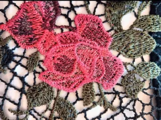 Cardigan nero cashmere seta pizzo