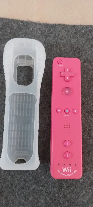 Controller Wii Rosa + Custodia in Silicone