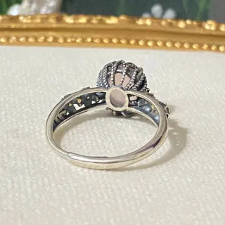 Anillo Plata Cuarzo Rosa Natural