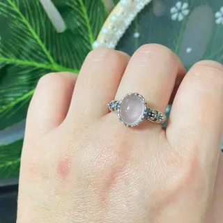 Anillo Plata Cuarzo Rosa Natural