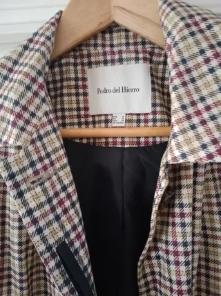 Gabardina Pedro del Hierro cuadros Talla M