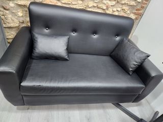 Sofá 2 plazas poli piel negro