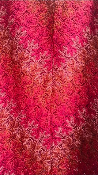 Falda tejida hilo granate y marrón claro