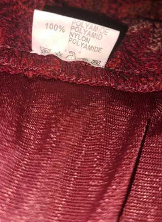 Falda tejida hilo granate y marrón claro