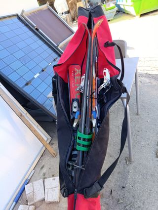 Lote de 3 pares de esquís