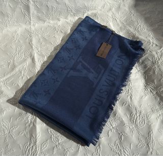 Louis Vuitton Bufanda Azul Monogram