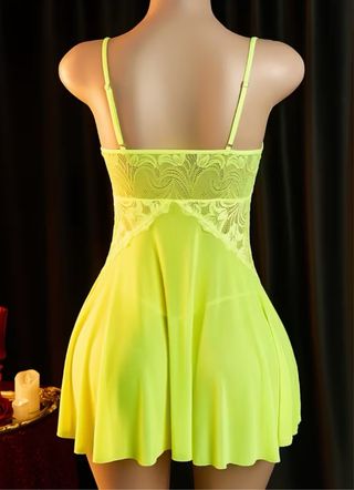 Camisón Tanga Amarillo Talla Única