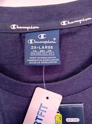 Camiseta Champion Azul Talla XXL con Etiquetas
