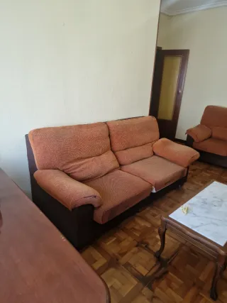 Sofá modular naranja tela