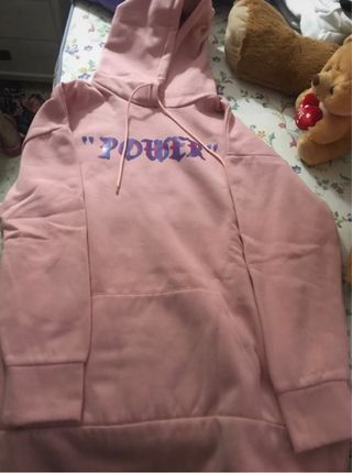 Sudadera rosa con estampado POWER