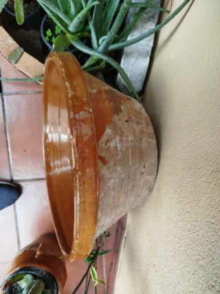 Lebrillo barreño de barro antiguo