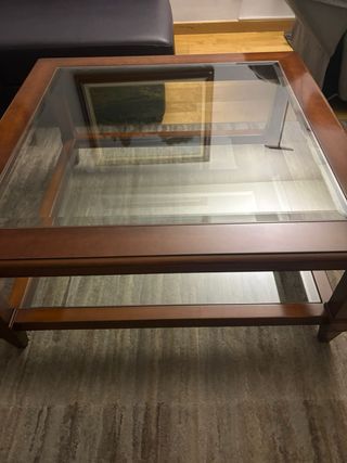 Mesa centro madera y cristal