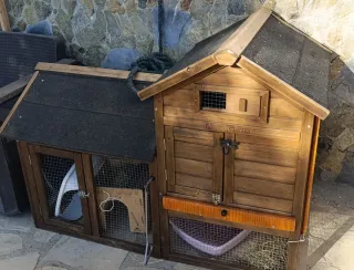 Casa conejos + henera + arenero