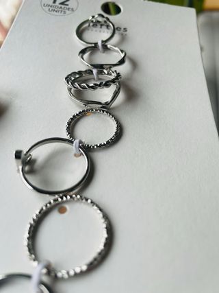Set 12 Anillos Lefties Plata