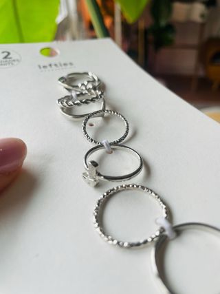 Set 12 Anillos Lefties Plata