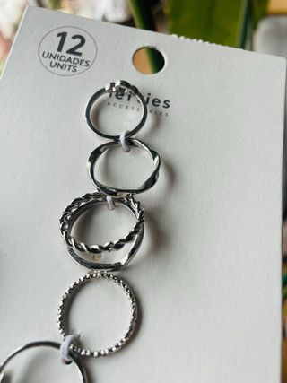 Set 12 Anillos Lefties Plata