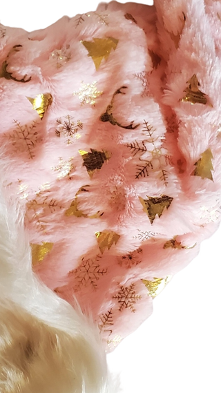 2 Cappelli Natalizi Rosa con Peluche Bianco