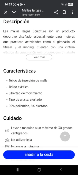 Mallas Joma Mujer Talla M Negras sin estrenar