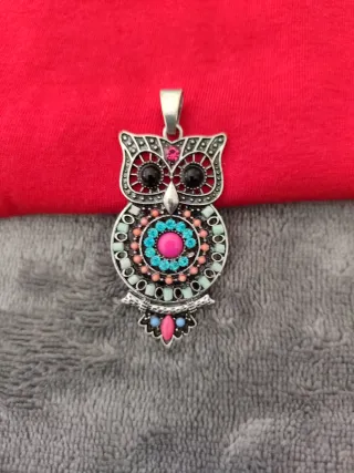 Colgante búho plata multicolor