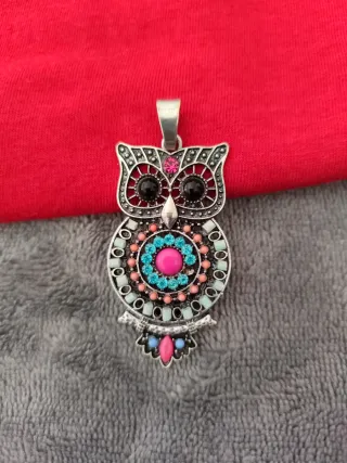 Colgante búho plata multicolor
